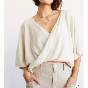 Anthropologie Charmante Twist-Front Sweater